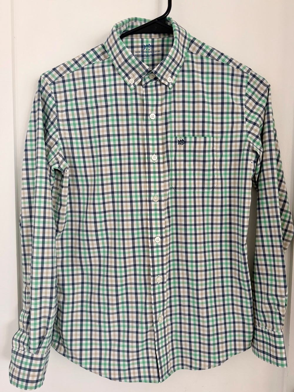 Southern Tide Boys Plaid Shirt Large 12- 14 Button-Down Shirt wrinkle resistant
